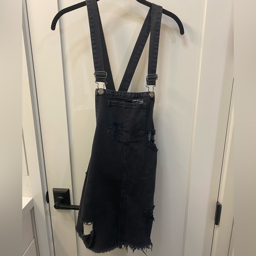 Overall navy mini dress